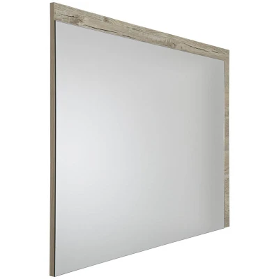 Image of Milano Bexley Modern 1000mm x 750mm Wall Hung Bathroom Mirror with Light Oak Frame
