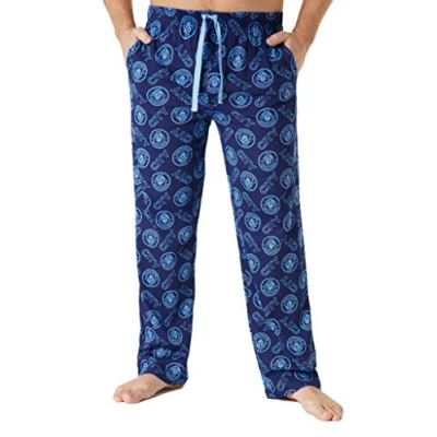 Image of MANCHESTER City FC Mens Pyjamas Comfy Nightwear Pyjama Bottoms Men Teenagers Lounge Wear Cotton PJs Man Gifts for (M, Blue)