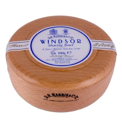 Image of DR Harris &amp; Co Beech Wooden Shaving Bowl with Windsor Soap
