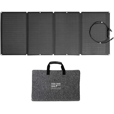 Image of EF ECOFLOW 160W Portable Solar Panel for Power Station, Foldable Charger Chainable with Adjustable Kickstand, Waterproof IP67 Outdoor Camping RV Off Grid System