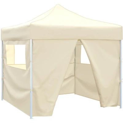 Image of vidaXL Foldable Tent 3x3 m with 4 Walls Cream