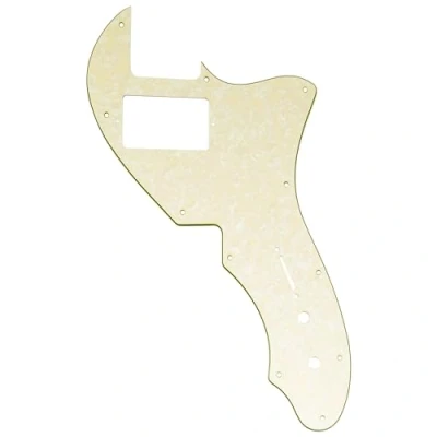 Image of Musiclily Pro 11 Holes Single H Guitar Pickguard For USA Fender 69 Tele Thinline Style Electric Guitar, 4Ply Aged White Pearl