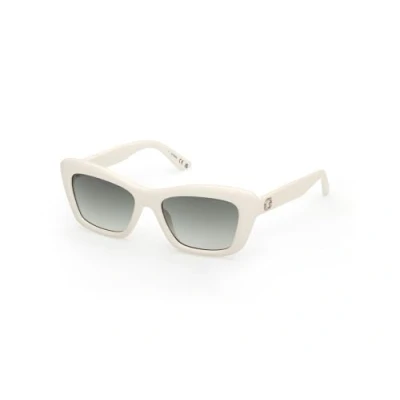 Image of Guess Woman GU00195 21P Sunglasses Injected White Green Squared Normal