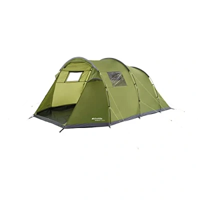 Image of Eurohike Sendero 6 Tent for People with Porch and Living Area, Man, Easy to Pitch, Tunnel, Sewn In Groundsheet, Large Spacious, Group or Family Camping, Festivals, 2000mm HH, Green