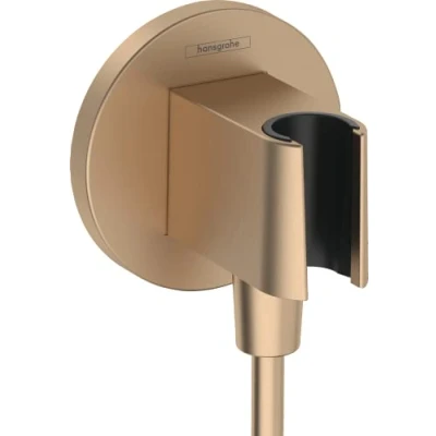 Image of Hansgrohe FixFit S Wall Outlet with Shower Holder, Brushed Black Chrome, 26888340