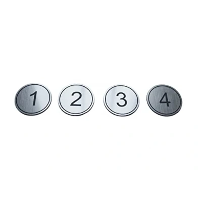 Image of NanTun ABS Engraved 5cm Circular Table Numbers (1 50) Pubs Restaurants Clubs Silver 1 to 50