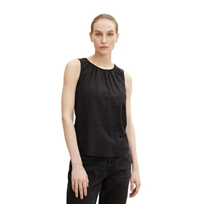 Image of TOM TAILOR Women&#039;s 1031263 Blouse, 14482 Deep Black, 40