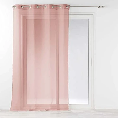 Image of Douceur d&#039;Intérieur Louise Pink Sandblasted Curtain Eyelet 140 x 240 cm