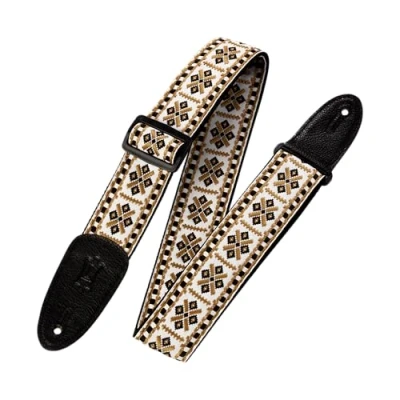Image of Levy&#039;s M8HT 07 2 inch Style 60&#039;s Hootenanny Jacquard Weave Guitar Straps with Leather Back