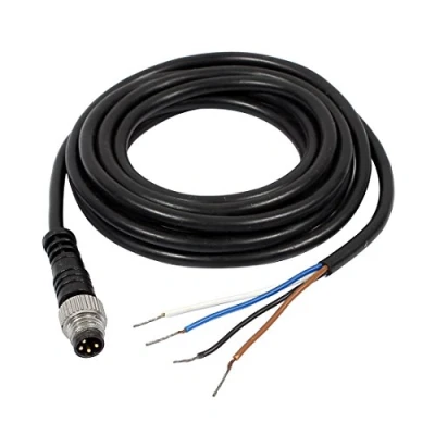 Image of Sourcingmap M8 2m Male Straight Head 4 Pin Connector Aviation Electrical Cable