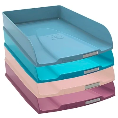 Image of Exacompta Skandi Recycled Plastic Letter Trays Assorted (Pack of 4)