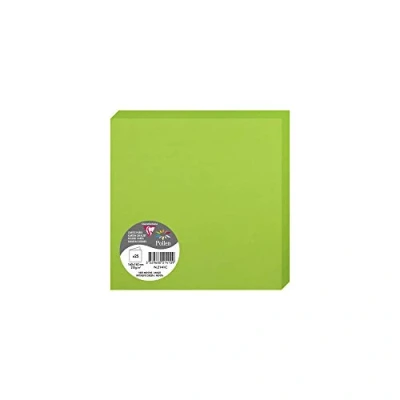 Image of Clairefontaine Ref 2141C Pollen Folded Card (Pack of 25 Sheets) 160 x 160mm Sized, 210gsm Card, Inkjet &amp; Laser Printer Compatible, Acid Free Intensive Green