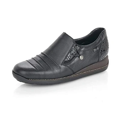 Image of Rieker Womens 44254 00 Schwarz/Granit Black Leather Size UK 7.5