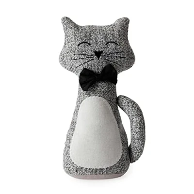 Image of Blue Canyon Cleo Cat Door Stop Sand Stuffed Stopper Heavy Animals 1kg Polyester Fabric for Bedroom, Drawing Room, Outdoor Elegant Home Décor (Grey)