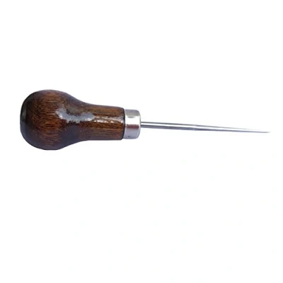 Image of ZLKSKER Wooden Handle Scratch Awl for Leather Punch Hole or DIY Handmade (Gourd Awl) 1pcs