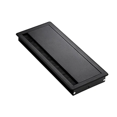 Image of Sparrow Angel Desk Cable Grommet Tidy Outlet Line Box Insert Aluminium Alloy With Brush Office Wire Organizer Furniture Hardware Port Surface (Color : Black)