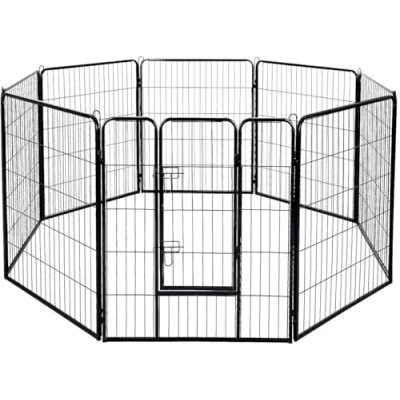 Image of AVC Designs Pet Dog Playpen Heavy Duty Fence Exercise Pen Portable Puppy Play Indoor/Outdoor Medium 8 Panel 80x80cm