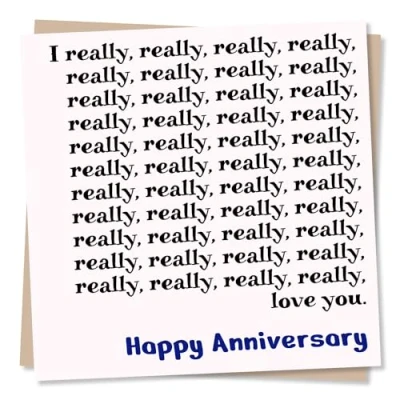 Image of Happy Anniversary Card For Your Partner I really love you. Beautiful Husband, Wife, Girlfriend, Boyfriend