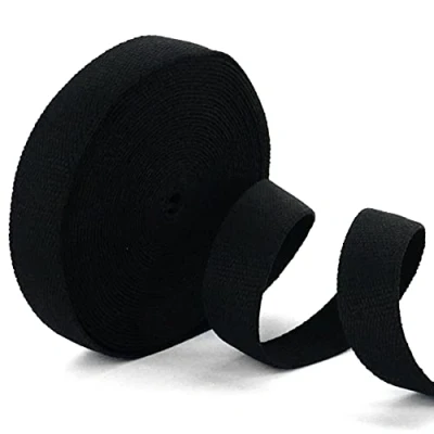 Image of Trimz 10mtr roll of 40mm Black Cotton Webbing, Blend, White