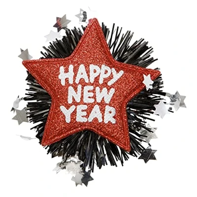 Image of Red Happy New Year Brooches Insect Jewellery for Fancy Dress Costumes Accessories Accessory
