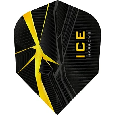 Image of Harrows Ice Recut 100 Micron Dart Flights, 1 Set of 3 Standard No. 6, Yellow