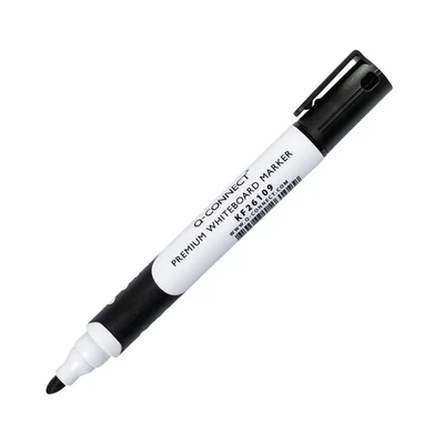 Image of Q Connect Premium Whiteboard Marker Bullet Tip Black (Pack of 10) KF26109
