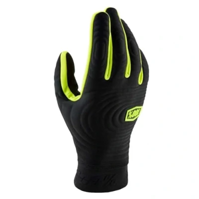 Image of 100% BRISKER XTREME Gloves Black/Fluo Yellow M