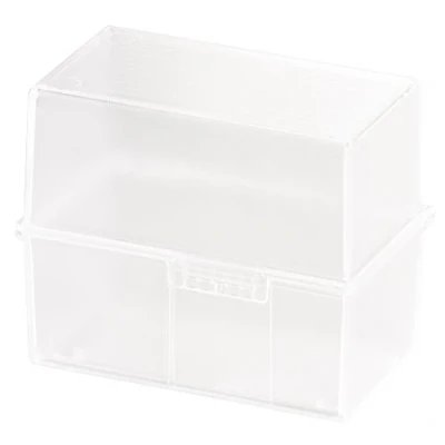 Image of HAN Index Card Box DIN A7 Landscape for 300 Cards with Steel Hinge, Translucent Clear, 977 63