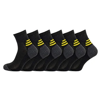 Image of Mens Mid Cut Cushioned Sole Cotton Low Ankle Socks for Everyday Work Boots (6)