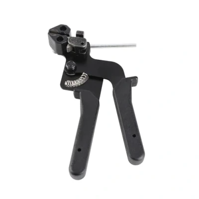 Image of Metal Cable Tie Gun, Stainless Steel Gun and Zip Tool, Wrap Tool for Ties, Black