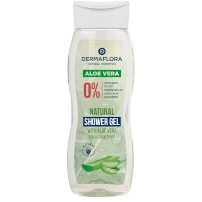 Image of Dermaflora Aloe Vera Shower Gel 250ml Hydrating &amp; Soothing Body Wash for Sensitive Skin Allergen Free, Daily Use Formula with Fresh Scent