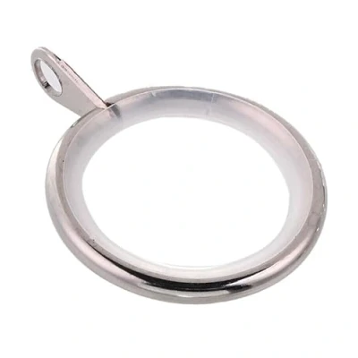 Image of Lister Cartwright 19 mm Curtain Rings Brushed Steel Metal (Standard with Insert(10x Rings))