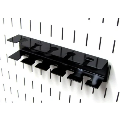 Image of Wall Control ASM SL 008 B Pegboard Slotted Tool Holder Bracket Metal Accessory for Only, Black