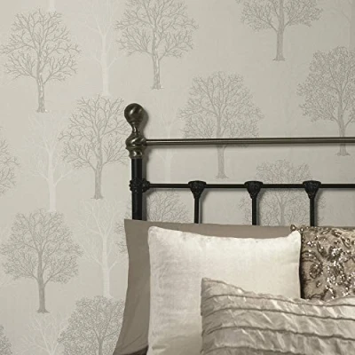 Image of Holden Decor Ariana Collection 35250 Paper Wallpaper, Grey 35253, 10.05 m x 0.53