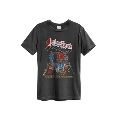 Image of Amplified Judas Priest Defenders Mens Charcoal T Shirt (Small)