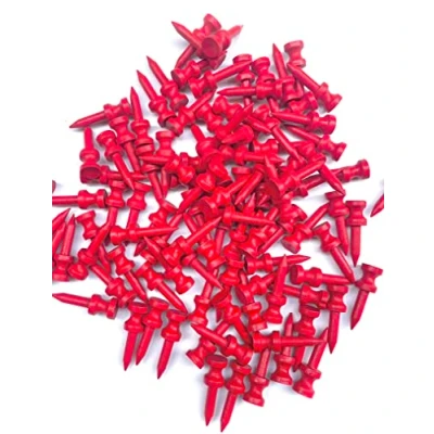 Image of Castle Golf Tees Bamboo Multiple Colours &amp; Sizes Eco Friendly Sustainable (32mm (Red))