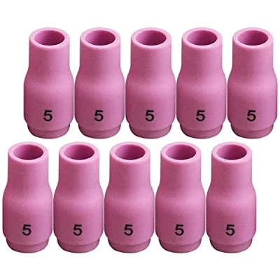 Image of RIVERWELD TIG Alumina Nozzle Ceramic Cups Shroud 13N09 5# D8.0 x 30mm Fit PTA SR DB WP 9 20 25 Welding Torch Accessories 10pk