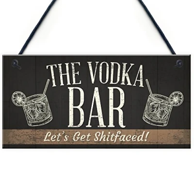Image of RED OCEAN The Vodka Bar Novelty Man Cave Home Pub Plaque Alcohol Friendship Gift Sign