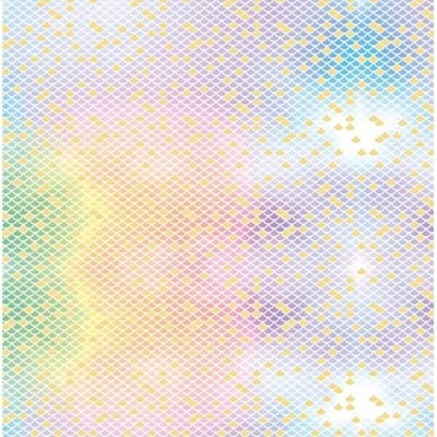 Image of Décopatch Ref FDA798C Mermaid Scales Pattern Paper Pack Each Sheet 30 x 40cm, of 20 Sheets Best Used With Décopach Glue &amp; Varnish, Multicoloured