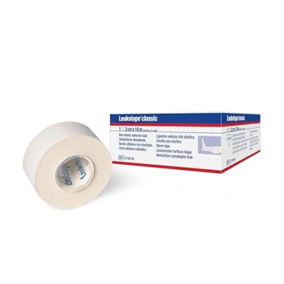 Image of Leukotape Classic Rigid Medical Tape for Sprains and Injury Prevention, 2 cm x 10 m, White, 1 Roll