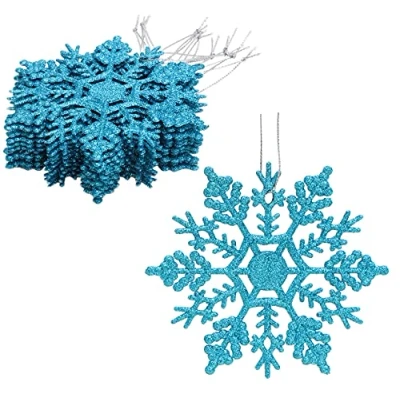 Image of Christmas Concepts® Pack of 12 10cm Glitter Snowflake Hanging Decorations
