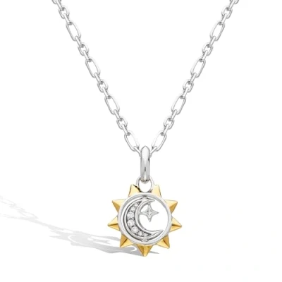 Image of Kit Heath Sterling Silver, Gold Plate and Cubic Zirconia Celeste Sun, Moon Star 18&quot; Spinner Necklace