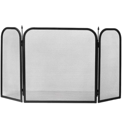 Image of Fire Vida Screen Square Black Spark Guard Fireplace Fireside Panel