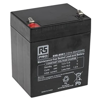 Image of RS PRO Sealed lead battery, 12 V / 4 Ah, T1 connector, 90 x 70 101 mm
