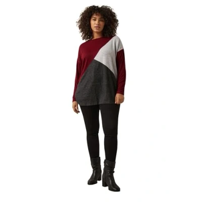 Image of EVANS Curve Red Colourblock Jumper Women&#039;s Plus Size