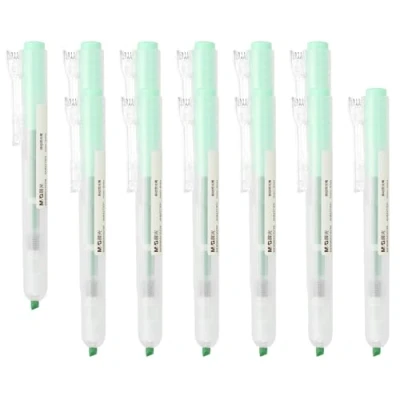 Image of M&amp;G Green Highlighter, 12 Pack Retractable Highlighters Click High Lighters No Bleeds Highliters Pens Neon Clear View Bright Marker for Books