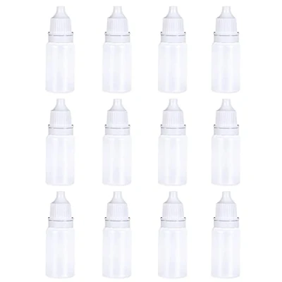 Image of Cretty Meet 12pcs 10ml Empty Plastic White Translucent Squeezable Eye Liquid Dropper Bottles with Caps