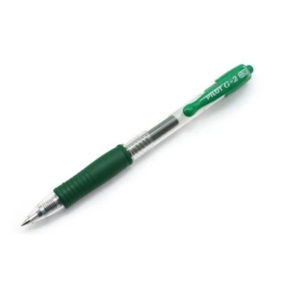 Image of PILOT G 2 0.7mm FINE RETRACTIBLE PEN GREEN (3 PACK)