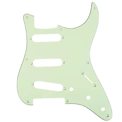 Image of Musiclily Pro 8 Hole 50s 57 Vintage Style Strat SSS Guitar Pickguard for American Stratocaster, 3Ply Mint Green