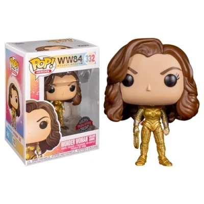 Image of Funko 48220 Pop! Heroes: DC WW84 Wonder Woman (Metallic Golden Armour, No Helmet or Wings Special Edition) #332